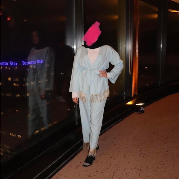 Blue set with blazer and pants - Picture 5 of 8